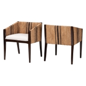 bali & pari Zeke Seagrass Wrapped 2-Piece Dining Chair Set